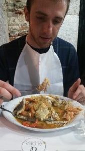 Diving into the first Portuguese meal