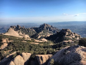 The view from Sant Jeroni, over looking the Montserrat Monastery