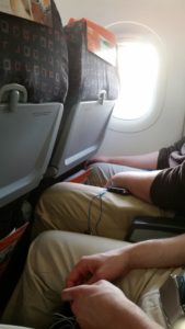 Leg room on one of our easyJet flights. The shorter you are, the better flight experience you'll have!